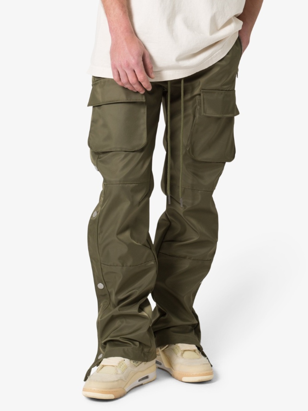mnml Snap Front Cargo Pants - Olive Size 36Olive / 36 - Picture 2 of 3